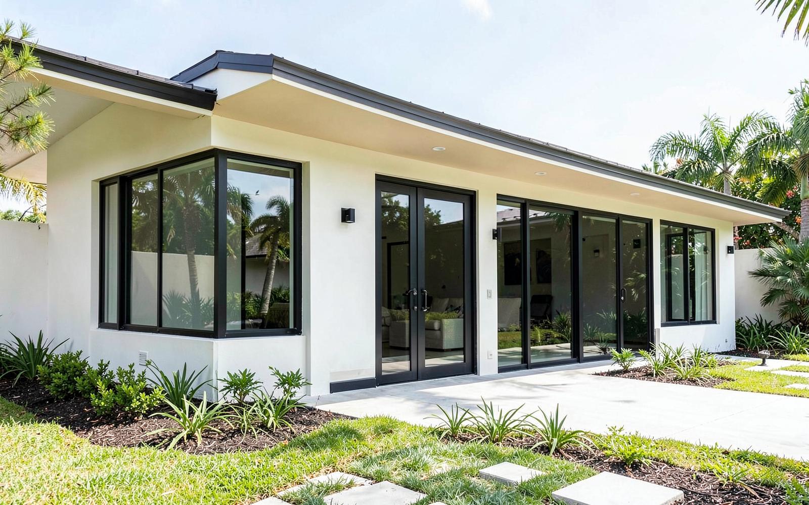 Finished residential window and door installation